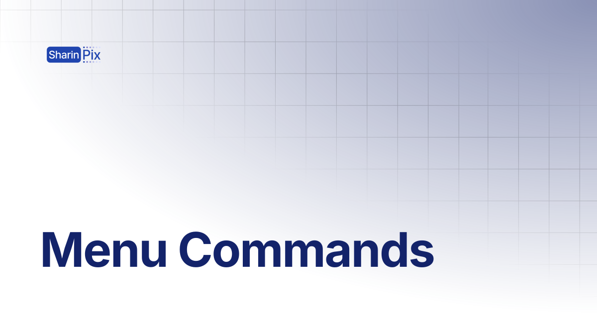 Menu Commands | All Articles | SharinPix Documentation